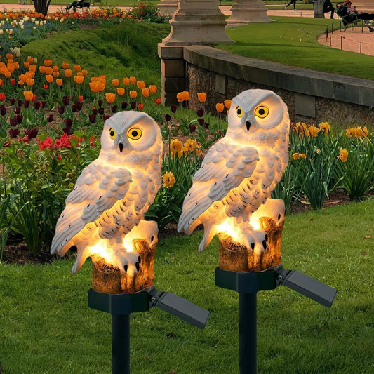 Solar Uil Buitenlamp – Sfeervolle Tuinverlichting op Zonne-energie – Warm Wit LED – IP65 Waterdicht