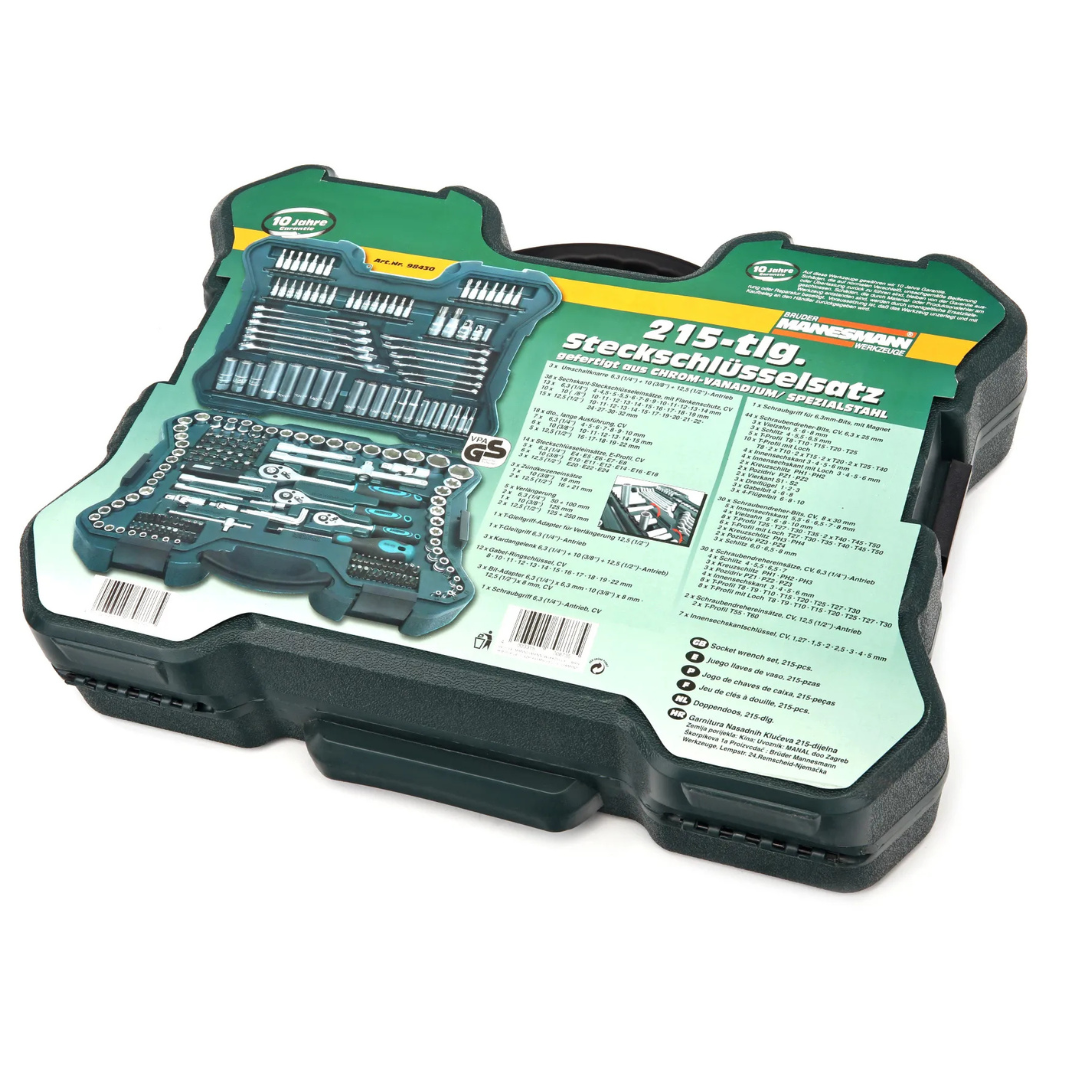 Coffret à Douilles Mannesmann 215 Pièces – Qualité Professionnelle Allemande