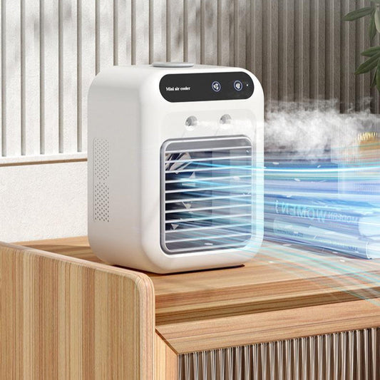Draagbare Airco Ventilator – Waterkoeling & Luchtbevochtiger – Compact & Stil – Touchscreen Bediening