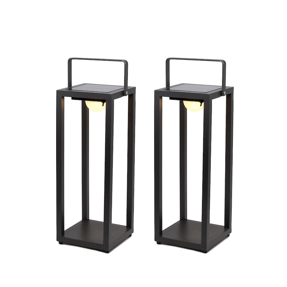 Buitenlamp op Zonne-energie – Solar Tuinverlichting met 3 Lichtstanden – Antraciet Aluminium – 50 cm