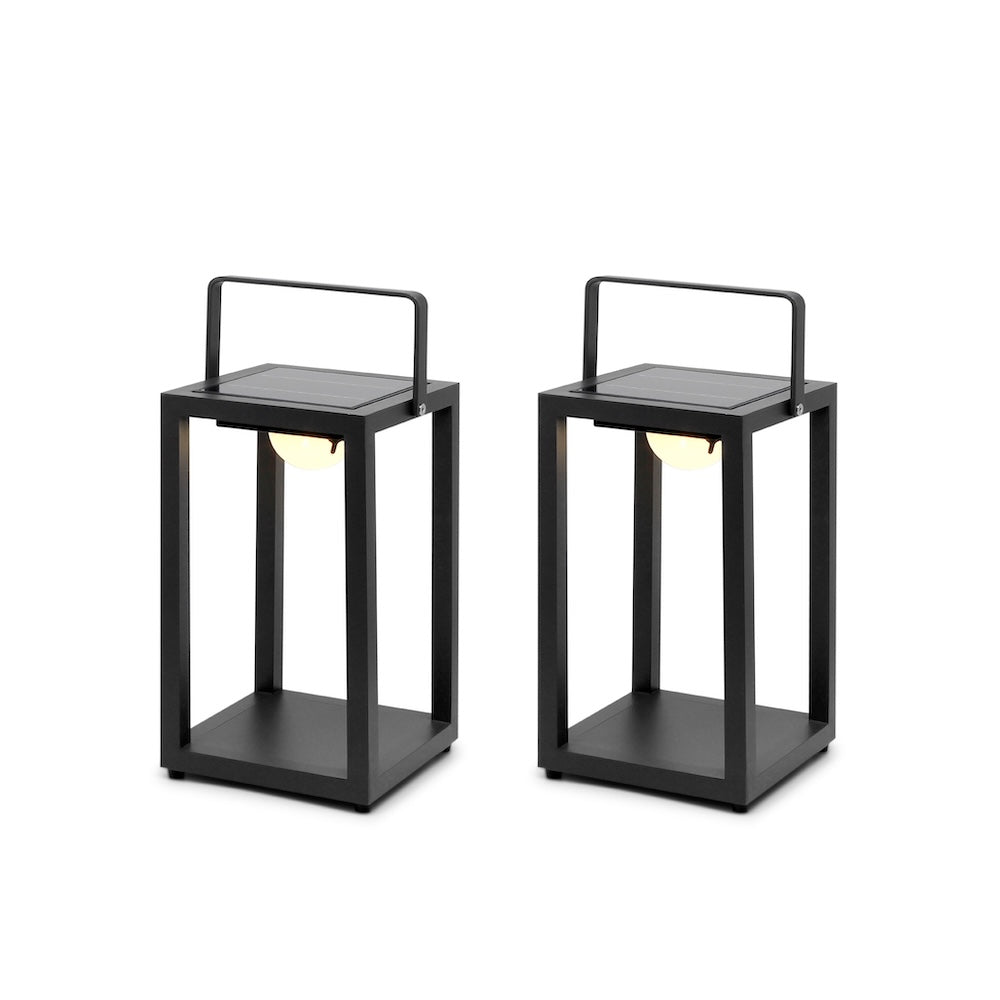Buitenlamp op Zonne-energie – Solar Tuinverlichting met 3 Lichtstanden – Antraciet Aluminium – 50 cm