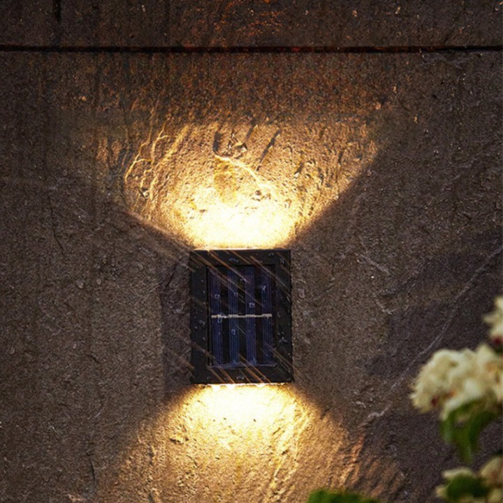 Draadloze LED Solar Wandlampen – Deluxe Solar Buitenverlichting – Automatisch AAN/UIT – IP65 Waterdicht
