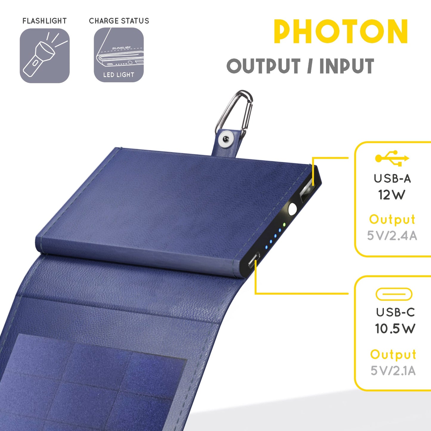 Ultra-Compacte Draagbare Zonne-Energie Powerbank – Opvouwbaar, Lichtgewicht en Universeel Opladen