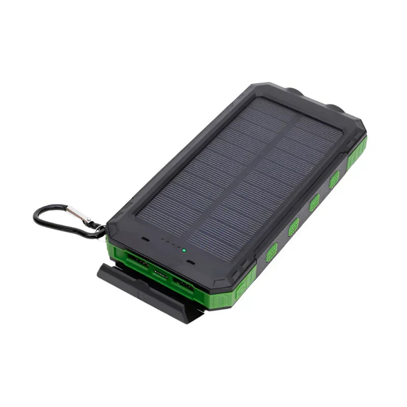 Draagbare Zonne-Energie Powerbank met Snellaadfunctie – 120W – USB-A, USB-C & Lightning – Zaklamp – Digitale Display