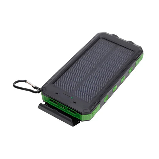 Draagbare Zonne-Energie Powerbank met Snellaadfunctie – 120W – USB-A, USB-C & Lightning – Zaklamp – Digitale Display