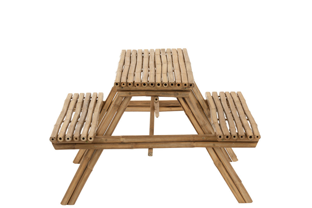 Bamboe Bank Naturel – 120 cm – Stijlvol Tuinbankje voor Binnen en Buiten