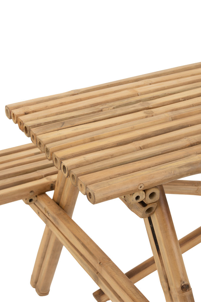 Bamboe Bank Naturel – 120 cm – Stijlvol Tuinbankje voor Binnen en Buiten