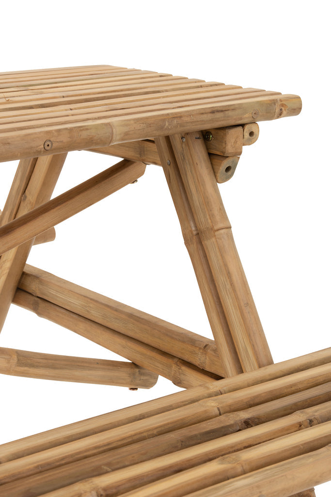 Bamboe Bank Naturel – 120 cm – Stijlvol Tuinbankje voor Binnen en Buiten