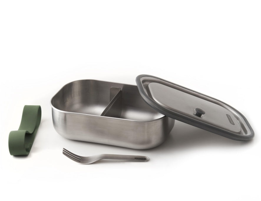 RVS Lunchbox Groot – Duurzame Broodtrommel met Luchtdichte Deksel – Olijfgroen