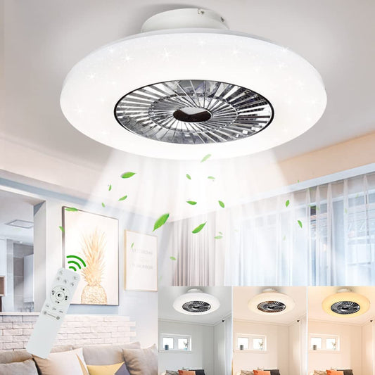 Plafondventilator DLLT 23” – LED – Dimbaar – Ingebouwde Lamp – 7 Bladen – Stille DC Motor – Afstandsbediening – Flush Mount