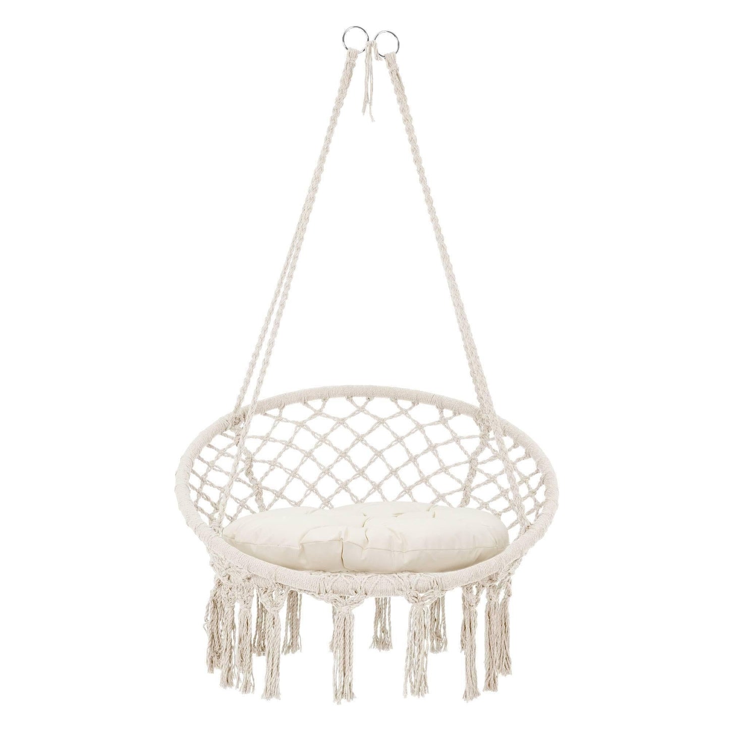 Hangstoel Grace – Boho-Stijl, Katoen, Binnen & Buiten – Comfortabel Relaxen in Tuin of Woonkamer