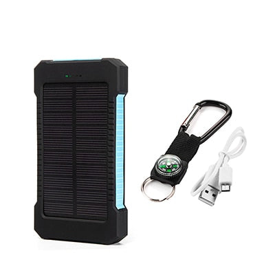 20.000 mAh Zonne-Energie Powerbank – Draagbare Externe Oplader met Dubbele USB en LED-Zaklamp