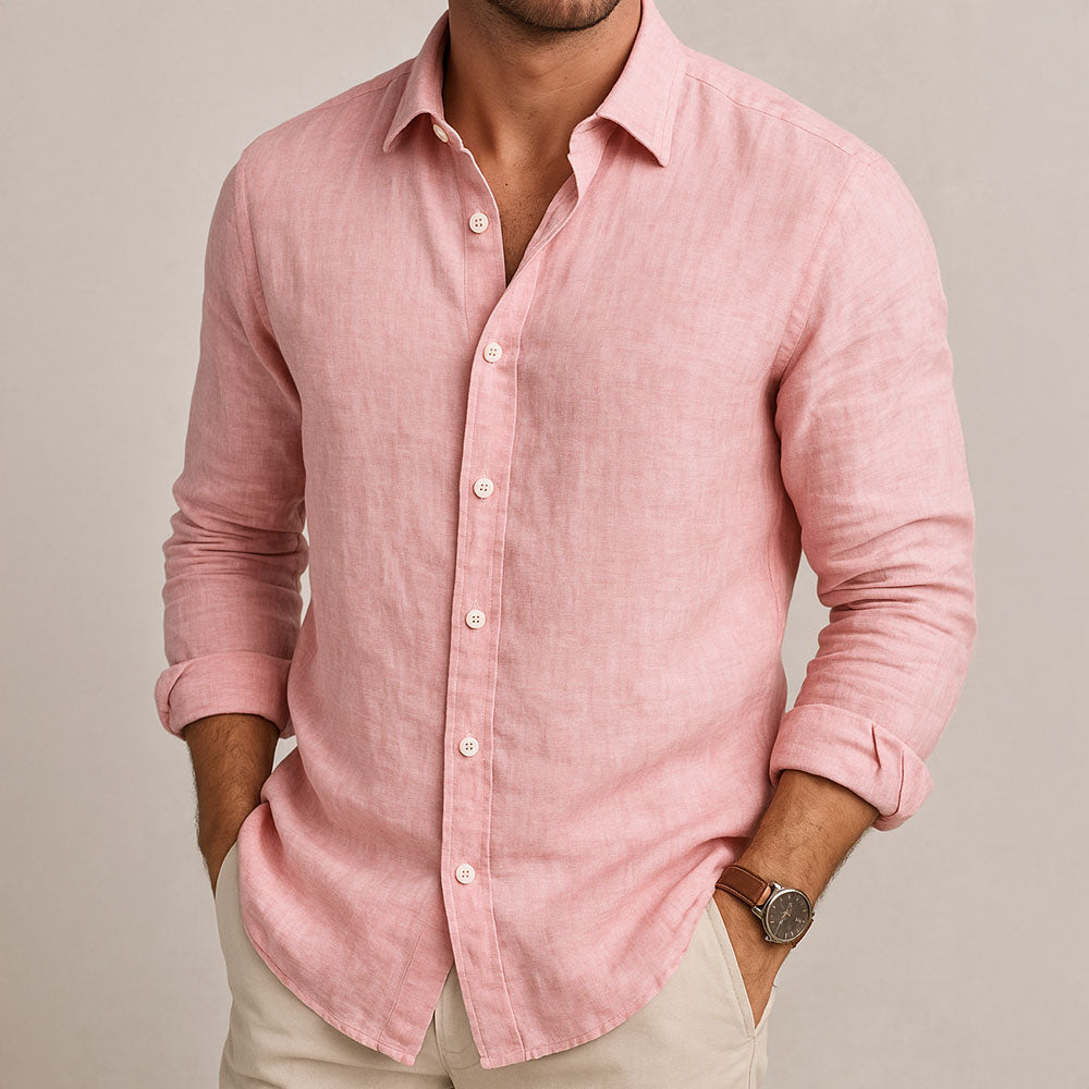 Linen Essential Heren Overhemd – Linnen, Ademend & Tijdloos