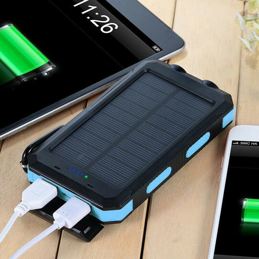 Zonne-Energie Powerbank 200.000 mAh – Waterdicht, Dubbele USB, LED-Zaklamp – Draagbare Externe Oplader