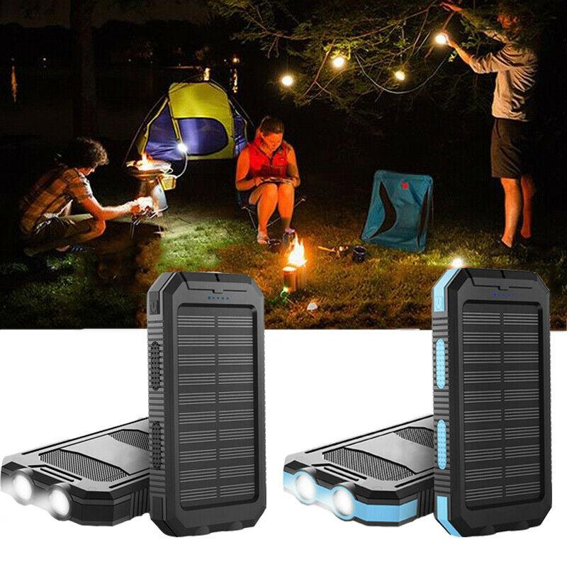 Zonne-Energie Powerbank 200.000 mAh – Waterdicht, Dubbele USB, LED-Zaklamp – Draagbare Externe Oplader