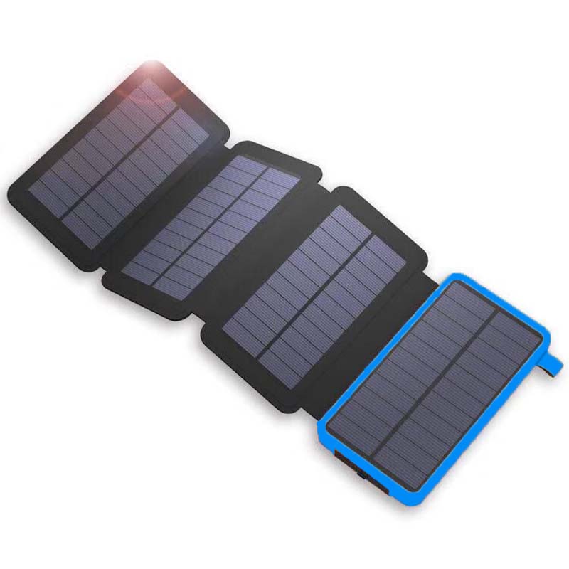 Opvouwbare Draagbare Zonne-Energie Powerbank – Waterdicht, Dubbele USB, Quick Charge, Zaklamp