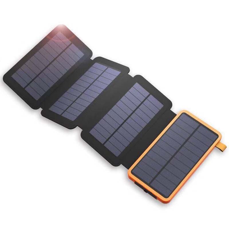 Opvouwbare Draagbare Zonne-Energie Powerbank – Waterdicht, Dubbele USB, Quick Charge, Zaklamp