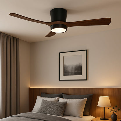 LED Plafondventilator met Lamp – 18W – Zwart/Hout – Dimbaar – 3 CCT – Met Afstandsbediening