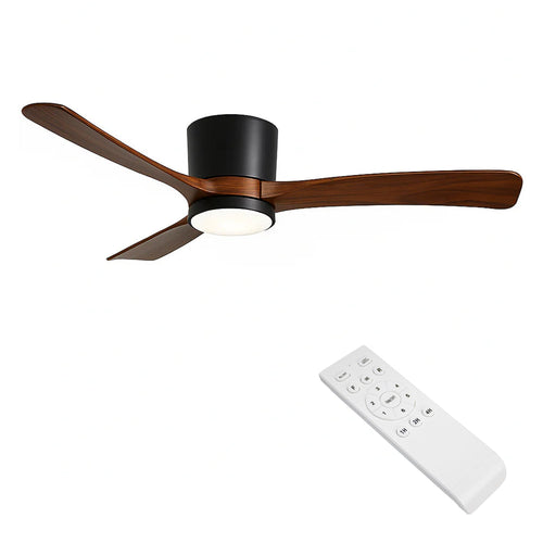 LED Plafondventilator met Lamp – 18W – Zwart/Hout – Dimbaar – 3 CCT – Met Afstandsbediening