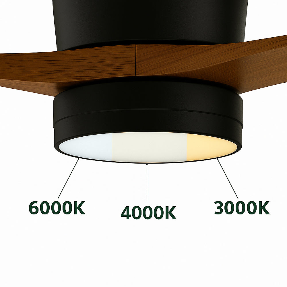 LED Plafondventilator met Lamp – 18W – Zwart/Hout – Dimbaar – 3 CCT – Met Afstandsbediening