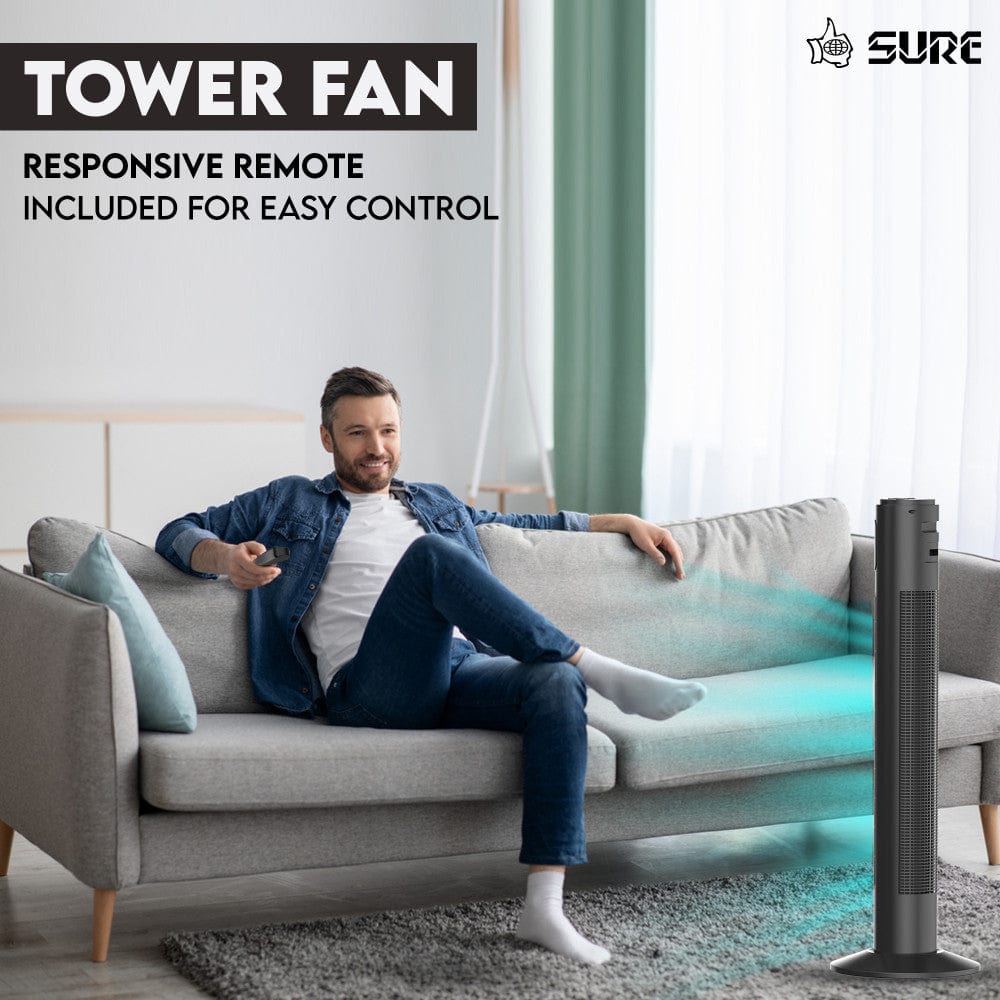Sure Torenventilator – Zwart – Bladloos – 3 Snelheden