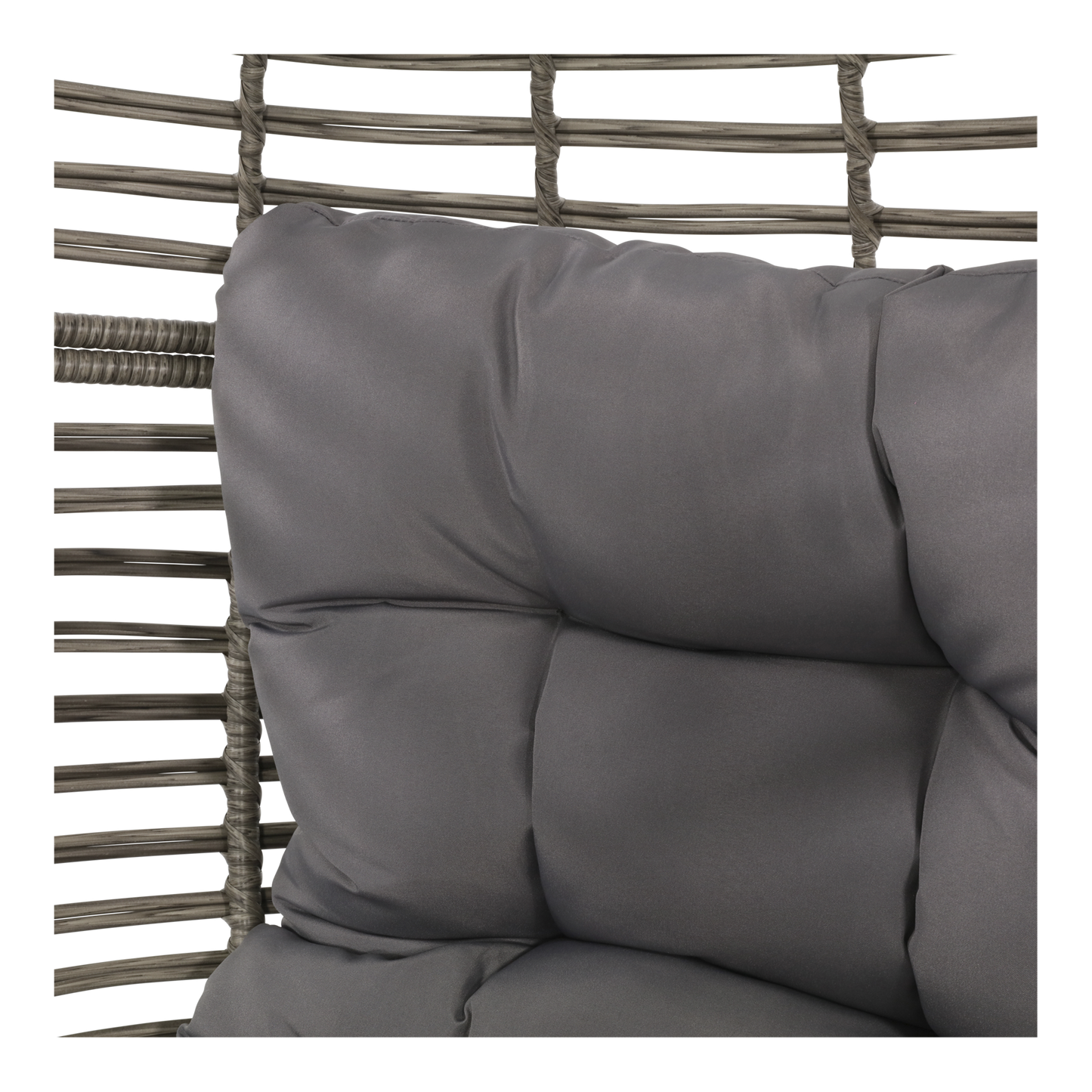 Relaxstoel Chill Grijs – Hangstoel met Wicker en Kussens – Comfort voor Binnen en Buiten