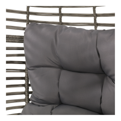 Relaxstoel Chill Grijs – Hangstoel met Wicker en Kussens – Comfort voor Binnen en Buiten