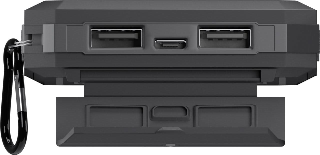 Goobay 8.000 mAh Solar Powerbank – Powerbank op Zonne Energie – 2x USB-A – Zaklamp – IP44 Spatwaterdicht