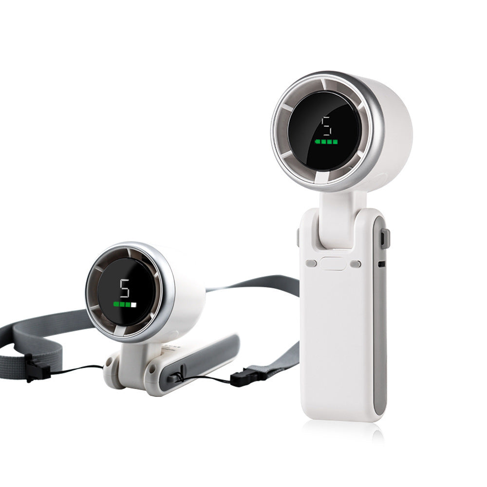Draagbare Opvouwbare Mini Ventilator – 180° Kantelbaar – Krachtige Turbo – Stil – USB-C Oplaadbaar