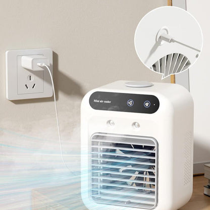 Draagbare Airco Ventilator – Waterkoeling & Luchtbevochtiger – Compact & Stil – Touchscreen Bediening