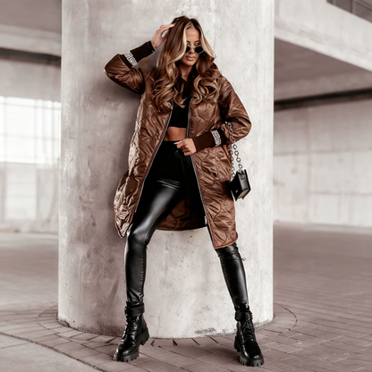 Veste matelassée d'hiver pour femme avec capuche