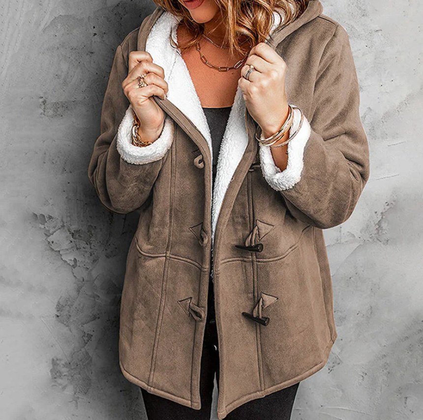 Manteau Femme en Daim Synthétique à Capuche – Doublure Polaire Ultra-Douce