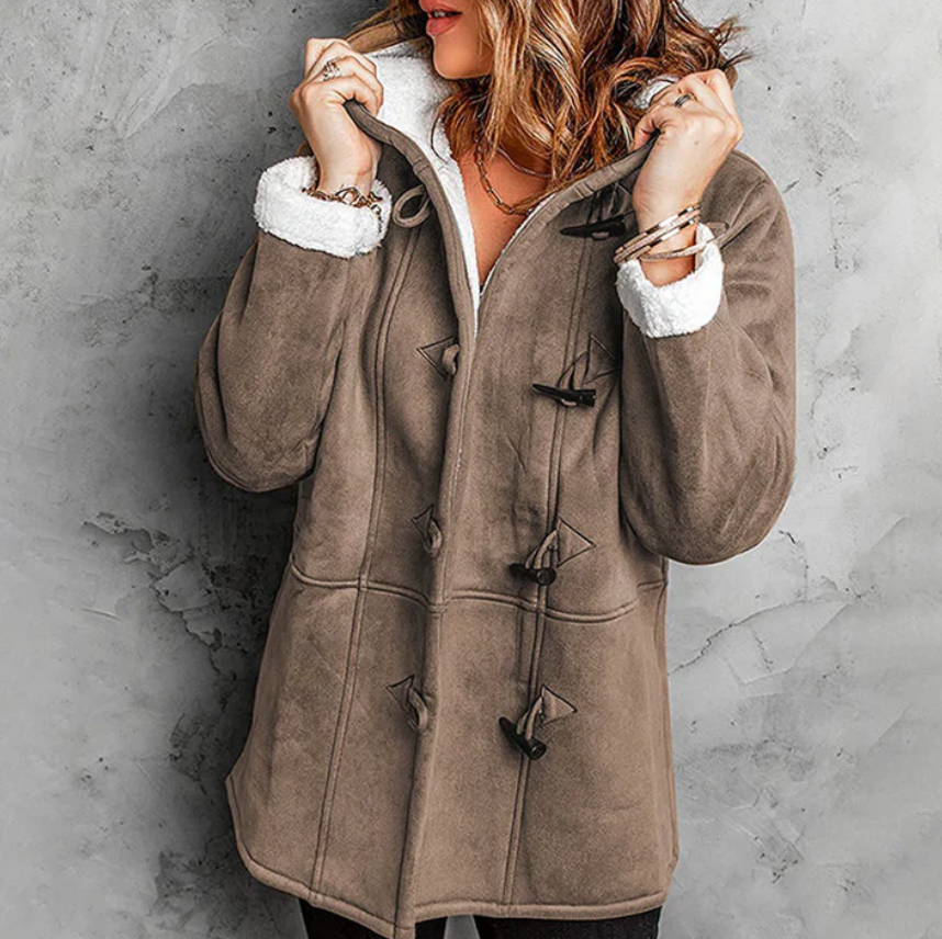 Manteau Femme en Daim Synthétique à Capuche – Doublure Polaire Ultra-Douce