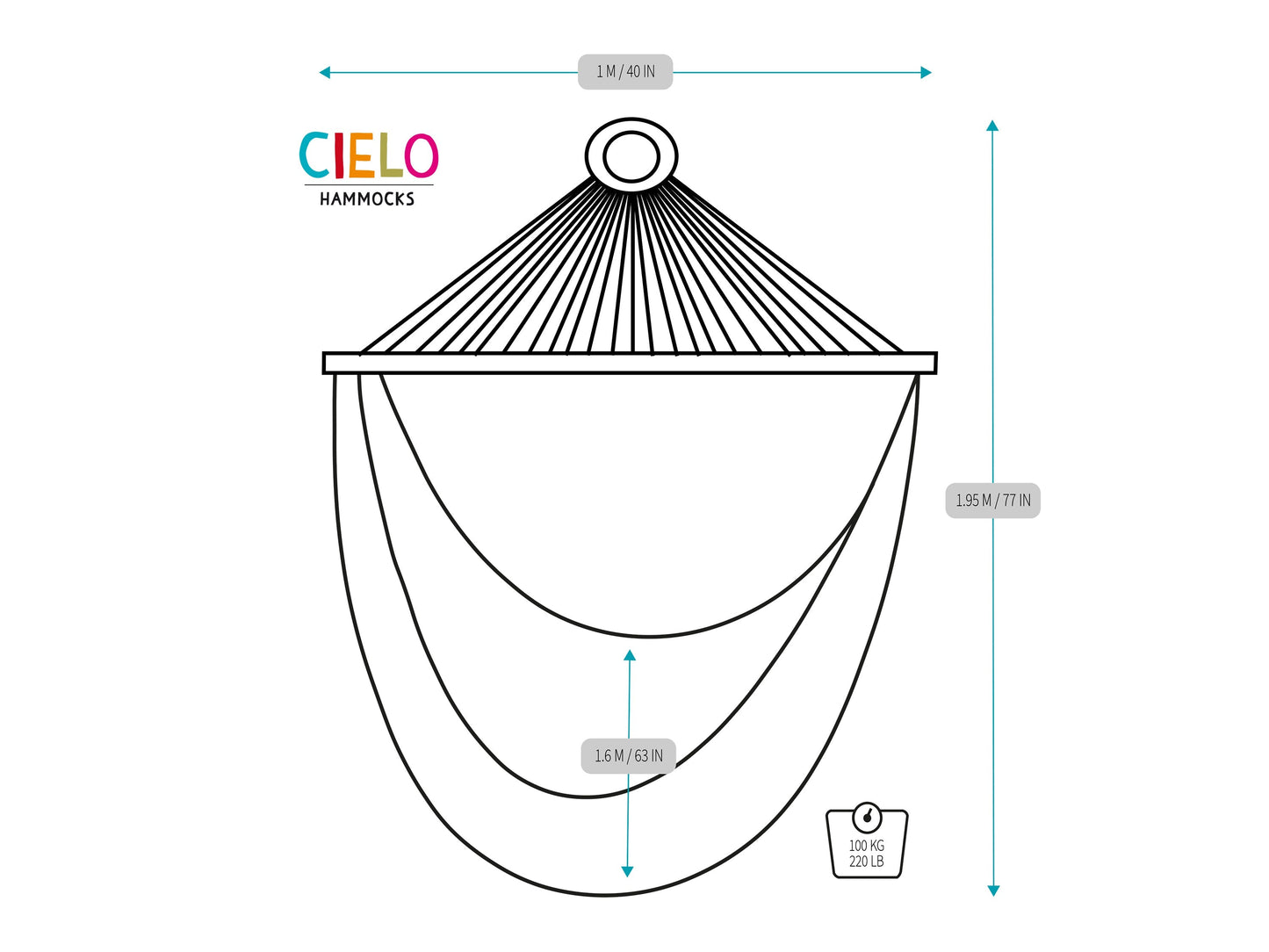 Hangstoel Oaxaca – Groot Formaat – 100% Katoen – Kleurrijk en Comfortabel