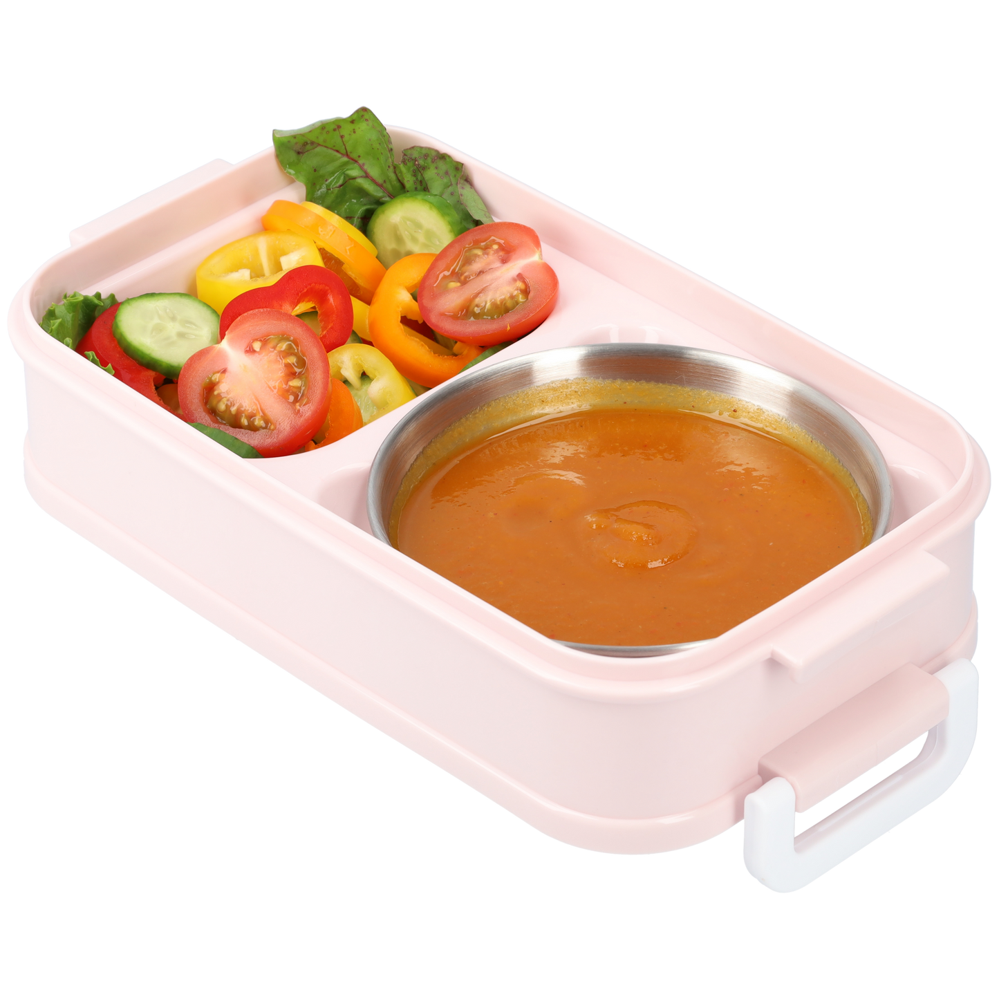 Luxe Lunchbox met Soepkom – Bento Lunchbox met Vakjes, Bestek en Luchtdichte Deksel – Roze, BPA-vrij en Lekvrij