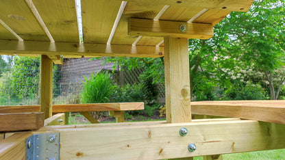 Ronde Picknicktafel XXL – Ø195 cm – Robuust, Weerbestendig en Onderhoudsvrij