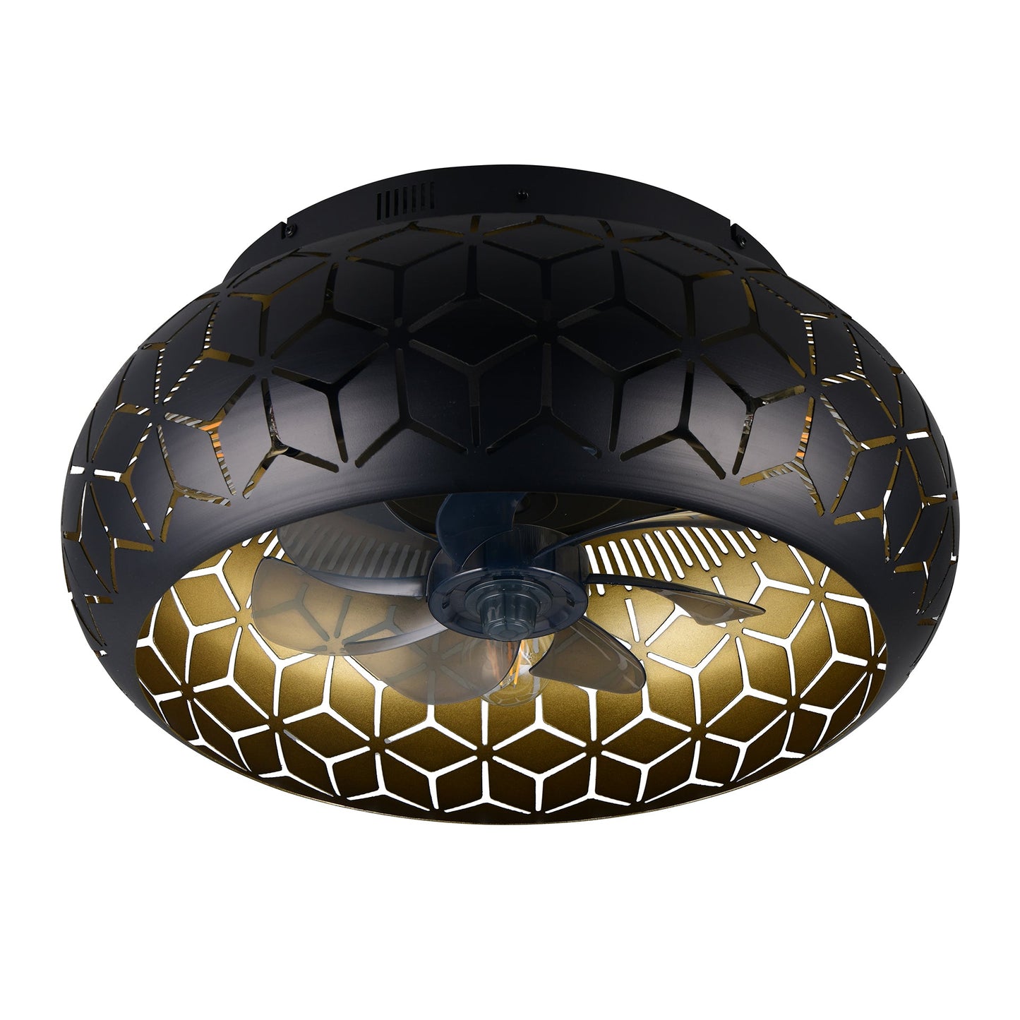 Plafondventilator Elynn met Lamp – Mat Zwart – Dimbaar LED – Plafondlamp Ventilator voor Koud & Warm Licht