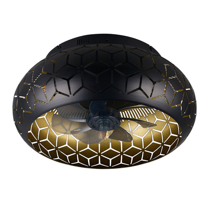 Plafondventilator Elynn met Lamp – Mat Zwart – Dimbaar LED – Plafondlamp Ventilator voor Koud & Warm Licht