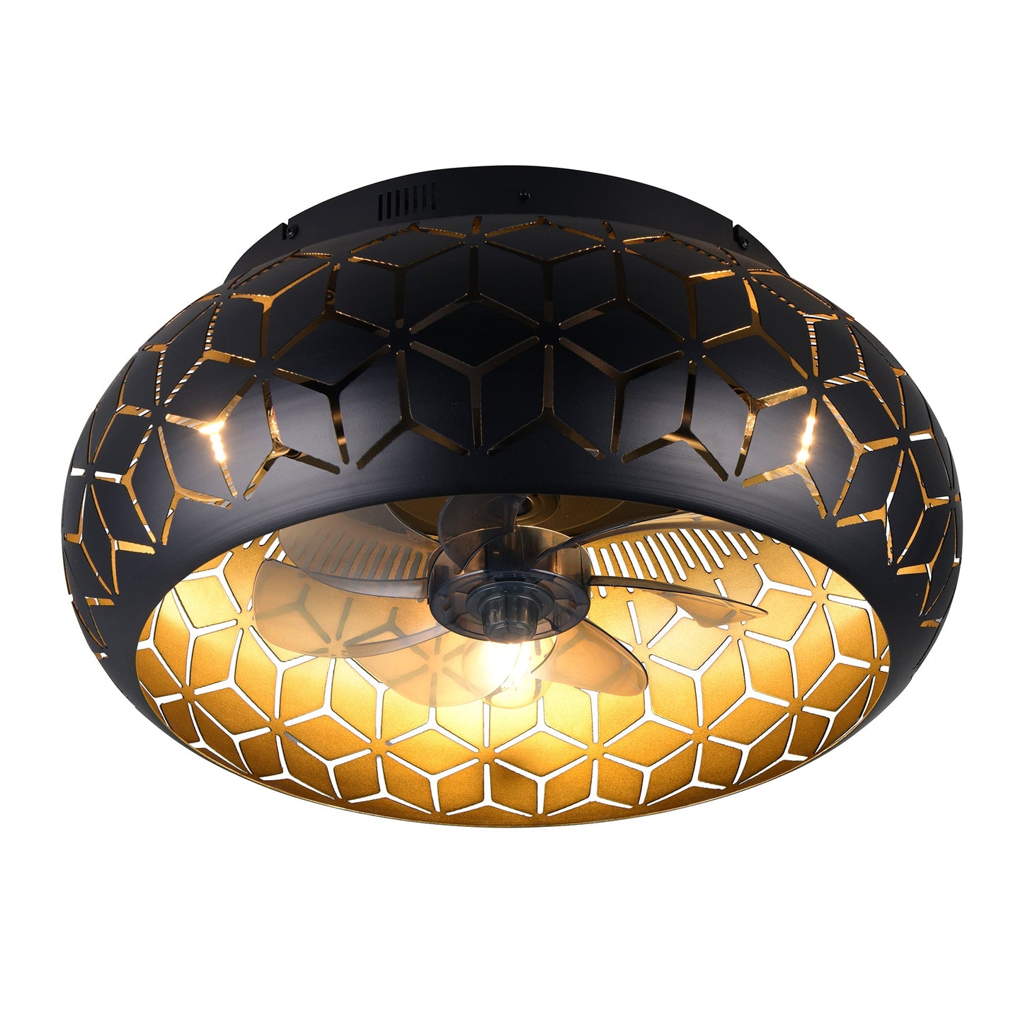 Plafondventilator Elynn met Lamp – Mat Zwart – Dimbaar LED – Plafondlamp Ventilator voor Koud & Warm Licht