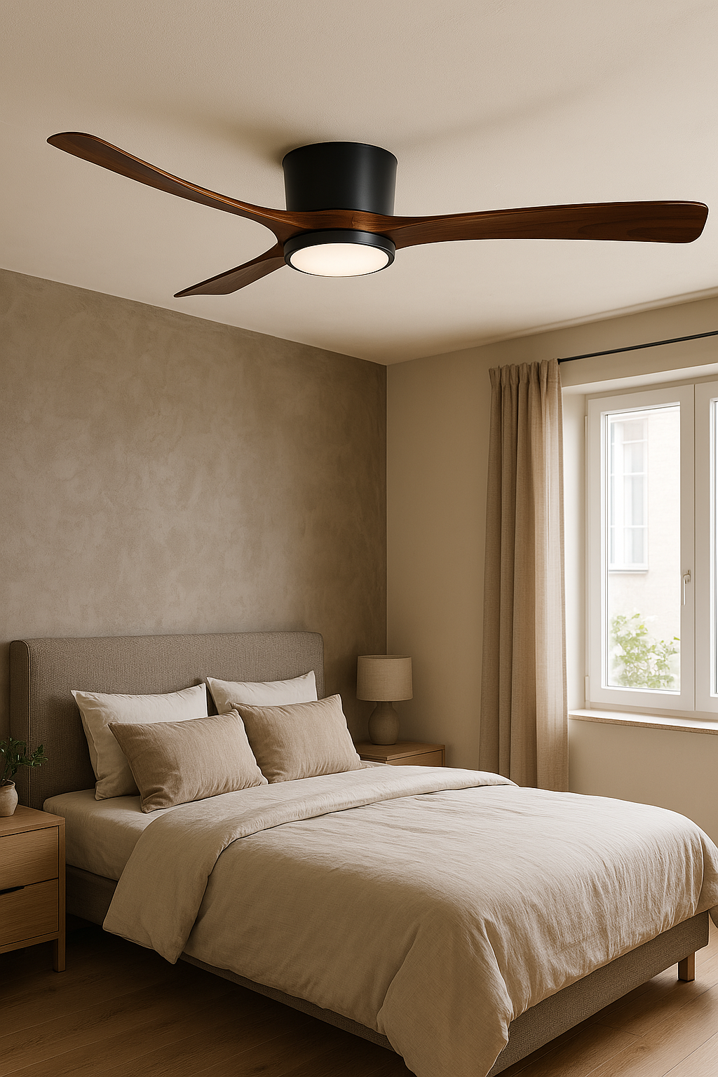 LED Plafondventilator met Lamp – 18W – Zwart/Hout – Dimbaar – 3 CCT – Met Afstandsbediening