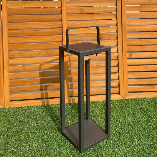 Buitenlamp op Zonne-energie – Solar Tuinverlichting met 3 Lichtstanden – Antraciet Aluminium – 50 cm