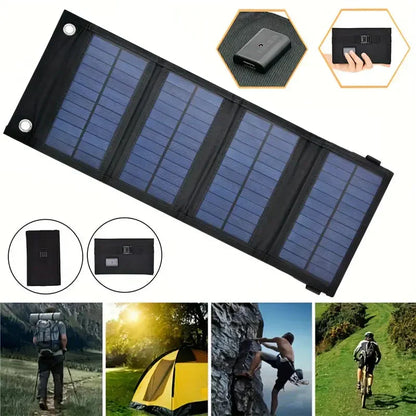 SoliFold Vouwbare Zonne Powerbank 30.000mAh – Snelladen via Zonnepanelen, Waterdicht, Dual USB & LED Zaklamp – Perfect voor Camping, Festivals & Outdoor Reizen