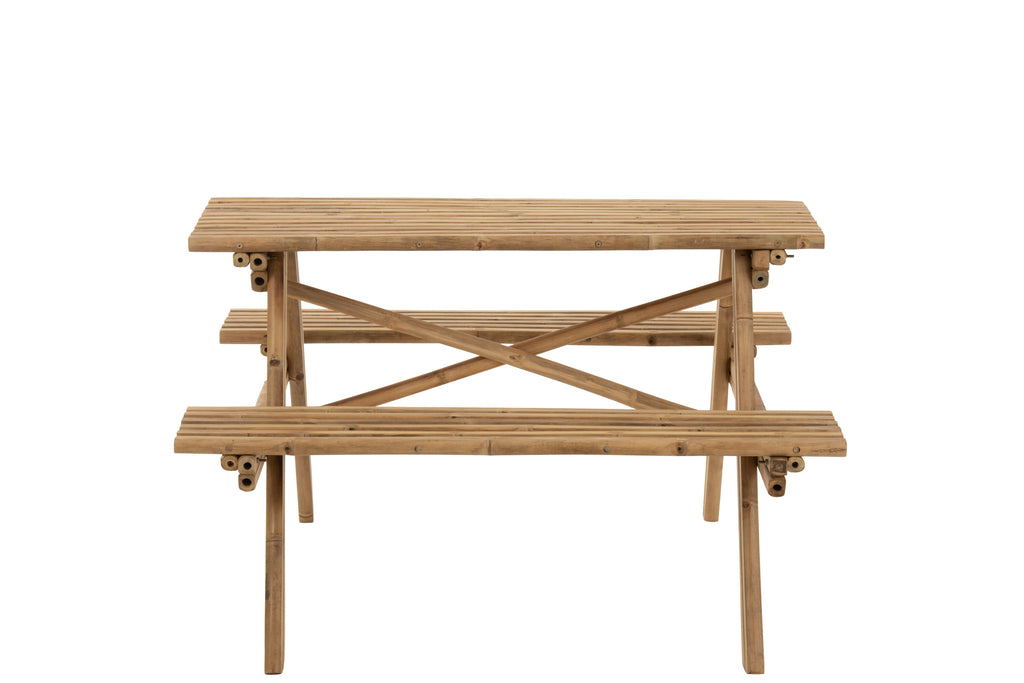 Bamboe Bank Naturel – 120 cm – Stijlvol Tuinbankje voor Binnen en Buiten