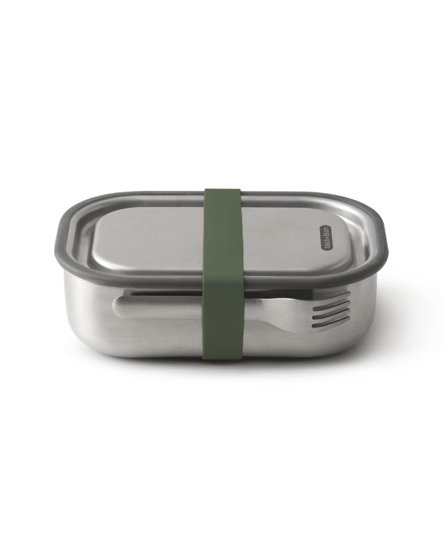 RVS Lunchbox Groot – Duurzame Broodtrommel met Luchtdichte Deksel – Olijfgroen