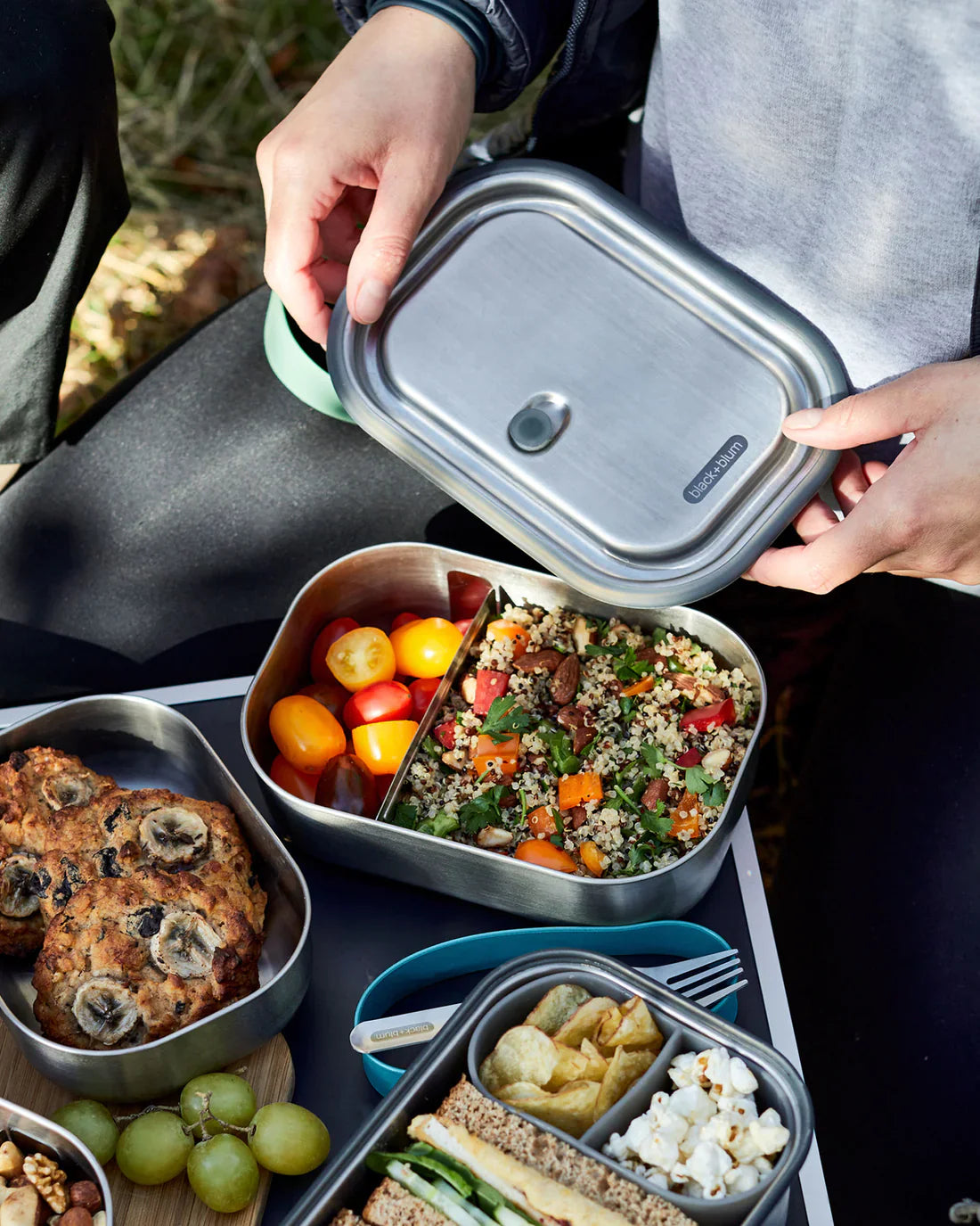 RVS Lunchbox Groot – Duurzame Broodtrommel met Luchtdichte Deksel – Olijfgroen