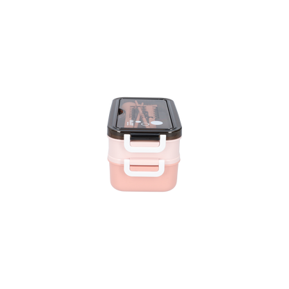 Luxe Lunchbox met Soepkom – Bento Lunchbox met Vakjes, Bestek en Luchtdichte Deksel – Roze, BPA-vrij en Lekvrij