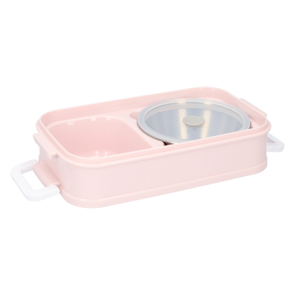 Luxe Lunchbox met Soepkom – Bento Lunchbox met Vakjes, Bestek en Luchtdichte Deksel – Roze, BPA-vrij en Lekvrij