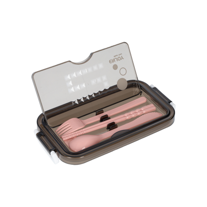 Luxe Lunchbox met Soepkom – Bento Lunchbox met Vakjes, Bestek en Luchtdichte Deksel – Roze, BPA-vrij en Lekvrij