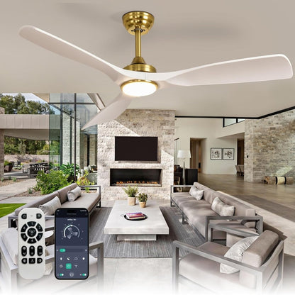 Plafondventilator Depuey 52” – Met Lamp – Mat Zwart – Dimbaar – Stille DC Motor – 3 Lichtkleuren – Afstandsbediening