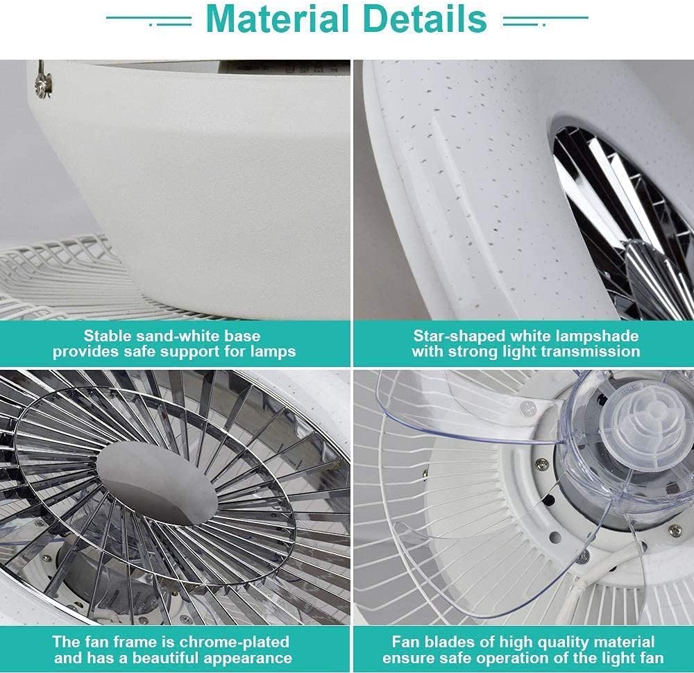 Plafondventilator DLLT 23” – LED – Dimbaar – Ingebouwde Lamp – 7 Bladen – Stille DC Motor – Afstandsbediening – Flush Mount